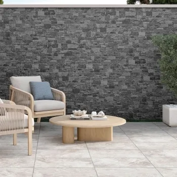 Stones Anthracite Dry Wall Effect Porcelain Wall Cladding Tile