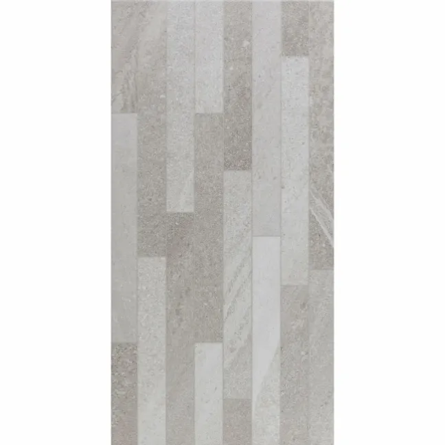 Allegro Mixed Decor Grey Stone Effect Matt Porcelain Wall Tile