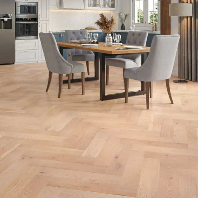 Alpes Grey Oak Herringbone Engineered Wood 15mm Invisible Oiled