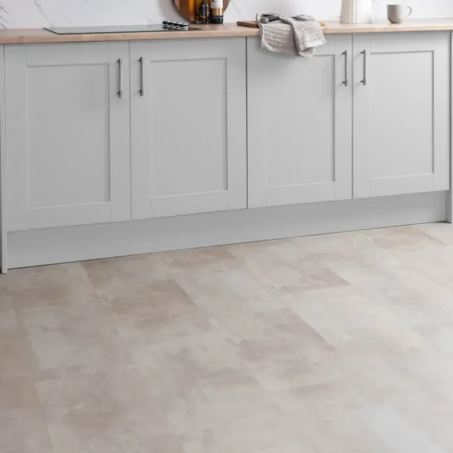 Antalya Beige Stone Tile Luxury Click Vinyl Flooring 5.5mm