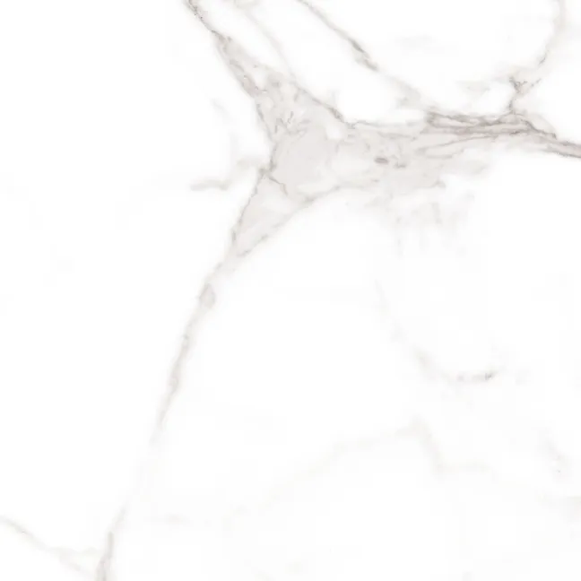 Carrara White Gloss Marble Effect Ceramic Floor Tile 