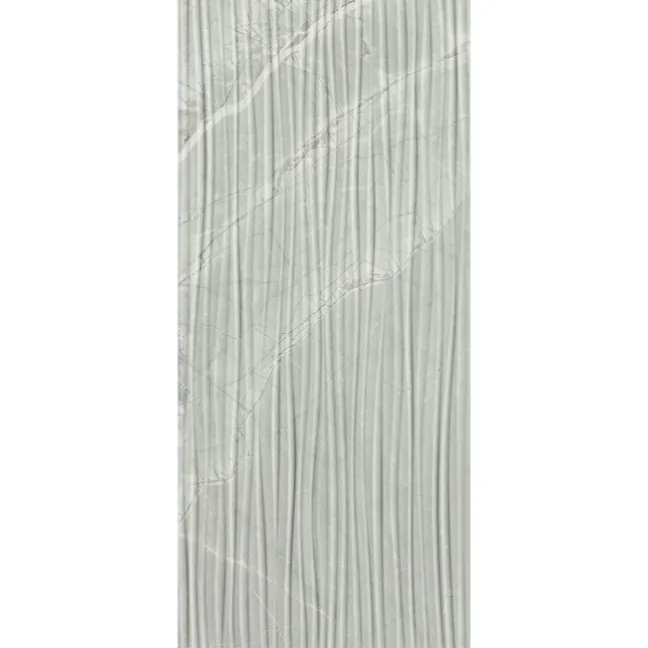 Fior Di Bosco Light Grey Decor Marble Effect Gloss Ceramic Wall Tile