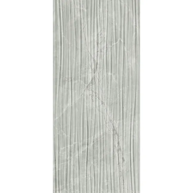 Fior Di Bosco Light Grey Decor Marble Effect Gloss Ceramic Wall Tile