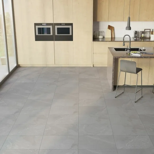 Kayrak Grey Slate Effect Matt Porcelain Wall and Floor Tile