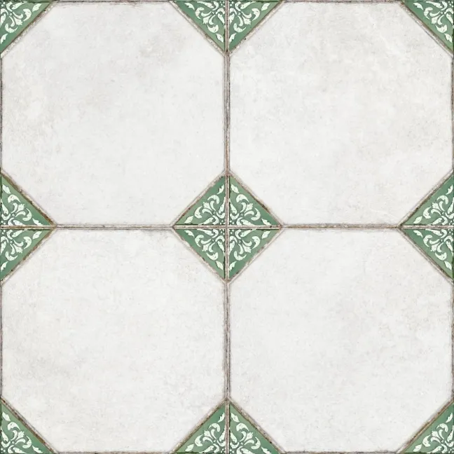 Leeds Green Patterned Matt Porcelain Floor Tile