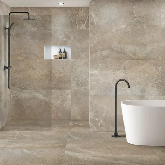 Lucca Beige Anti Slip Matt Stone Effect Porcelain Wall and Floor Tile