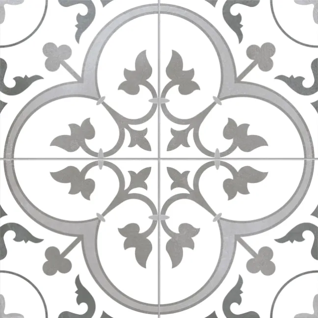 Oxford Grey Patterned Matt Ceramic Wall & Floor Tile
