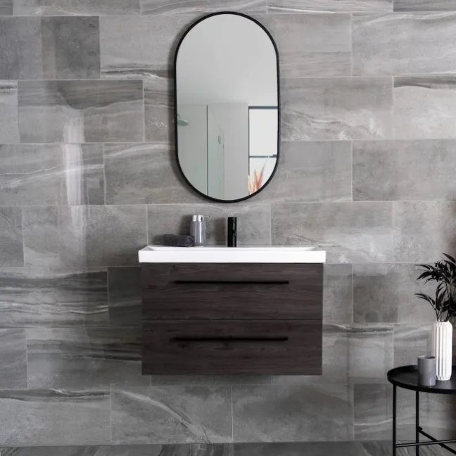 Shades Grey Stone Effect Polished Porcelain Wall and Floor Tile