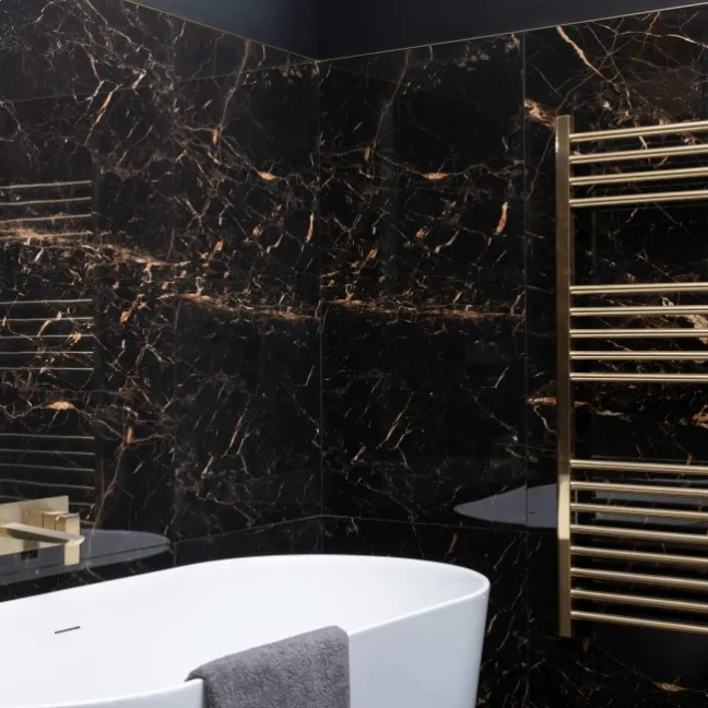 Sky Golden Black Marble Effect Polished Porcelain Wall and Floor Tile