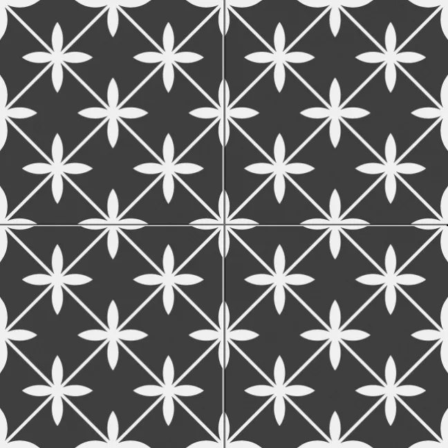 Wicker Black Pattern Matt Porcelain Wall and Floor Tile