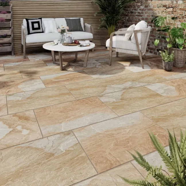 York Stone Effect Matt Anti-Slip Porcelain Outdoor Slab Tile