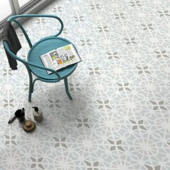 Adele Light Blue Floor Tile Roomset