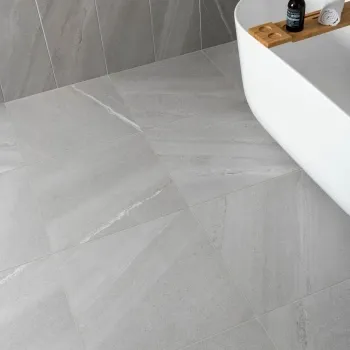 Allegro Grey Stone Effect Matt Porcelain Floor Tile
