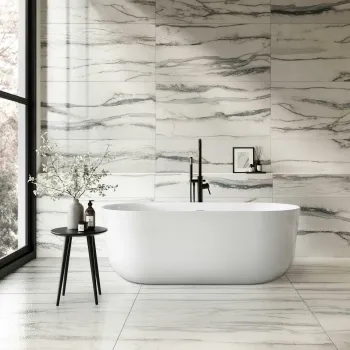 Amazonas Blue Marble Effect Semi Polished Porcelain Tile