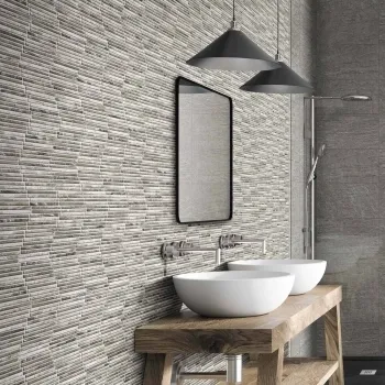 Coda Steel Decor Tiles 310x560 Bathroom Roomset