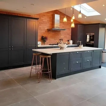 Dunsen Grey Floor Tiles Kitchen Roomset