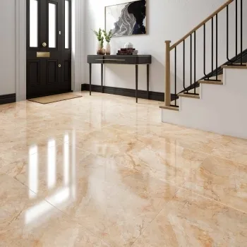 Immense Peach Stone Effect Polished Porcelain Wall and Floor Tile