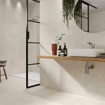 Roca Limestone Effect Ivory Matt Large Porcelain Wall & Floor Tile