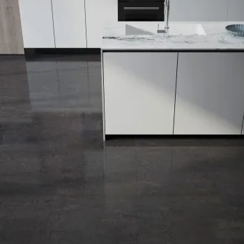 Lounge Black Polished Porcelain 600x600 Kitchen Roomset