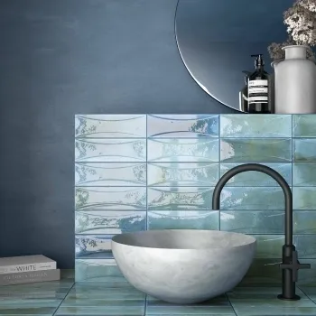 Luma Sky Blue Gloss Decor Ceramic Wall Tile