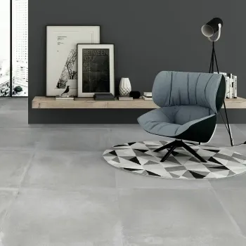 Maddox Grey Porcelain Floor Tile 750x750 Living Room Roomset