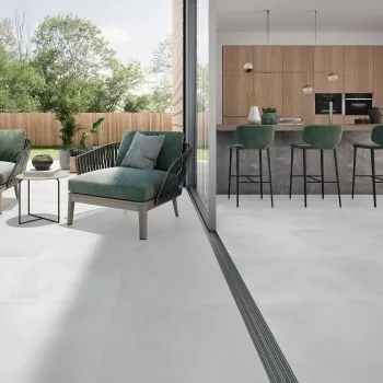 Maddox Blanco Indoor/Out Porcelain Floor Tile 605x605 Patio Roomset