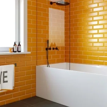 Metro Orange Wall Tiles 100x300 Roomset
