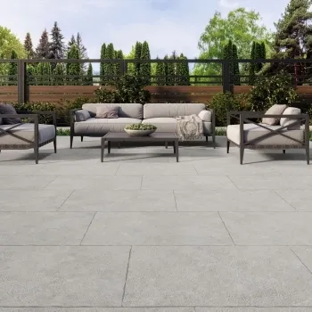 Mineral Grey Rustic Edge Stone Effect Porcelain Outdoor Slab