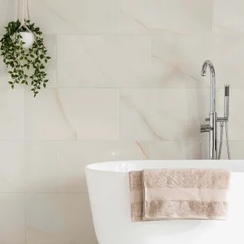 Onix Cristal Ivory Marble Effect Gloss Slim Ceramic Wall Tile