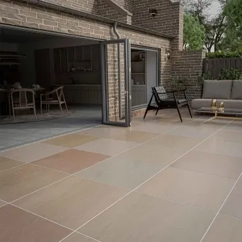 Raj Green Sandstone Effect Matt Porcelain Outdoor Slab
