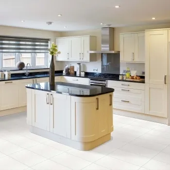 Royal Vanilla Polished Porcelain Wall and Floor Tile 295x600 Kitchen Roomset