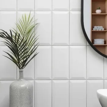 Subway Bevelled White Matt Ceramic Wall Tiles