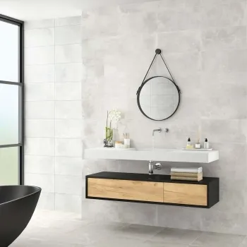 Talent Grey Wall Tile 250x500 Bathroom Roomset