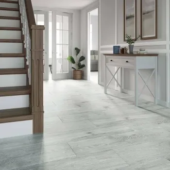 Tejos Grey Porcelain Wood Effect Floor Tile 1000x250 Hallway Roomset