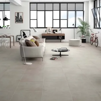 Titanio Grey Floor Tile 600x600 Living Room Roomset