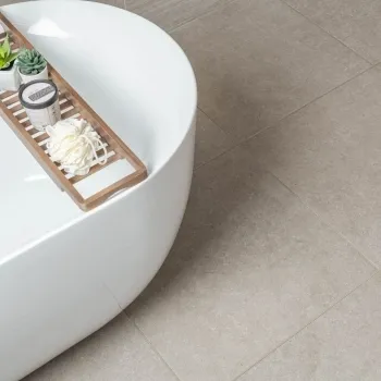 Towns Taupe Beige Porcelain Floor Tile 608x608 Living Room Roomset