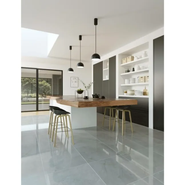 Muse Grey Italian Polished Porcelain Floor Tiles