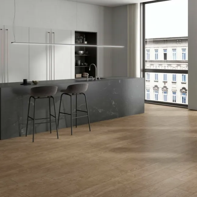  Authentic Dark Oak Wood Effect Matt Porcelain Floor Tile