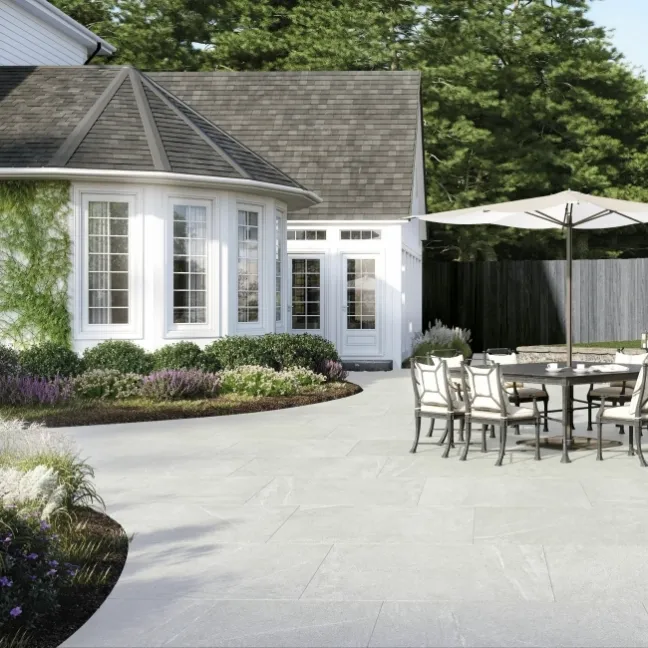 Bellevue White Stone Effect Large Outdoor Porcelain Slab Tile