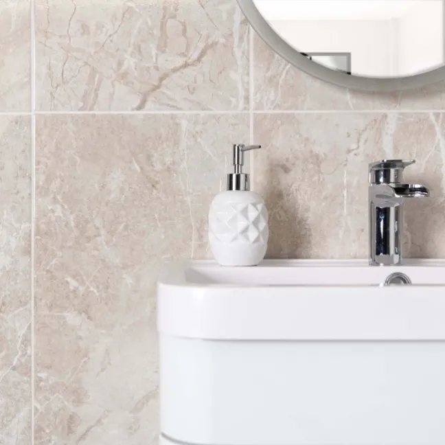Bernini Marfil Gloss Marble Effect Ceramic Wall Tile