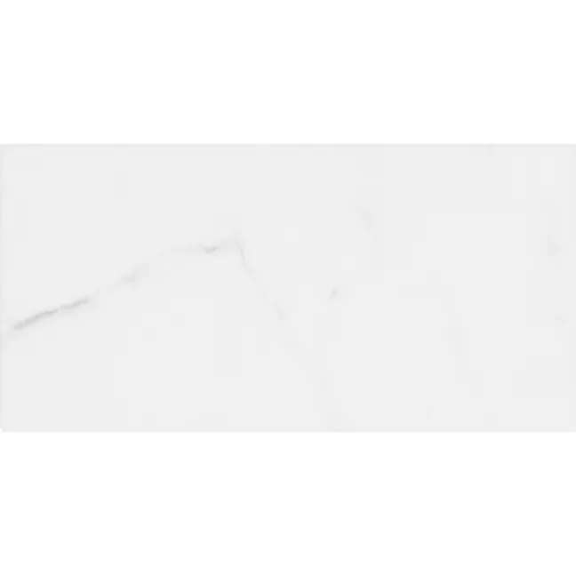 Carrara White Marble Effect Gloss Brick Wall Tile
