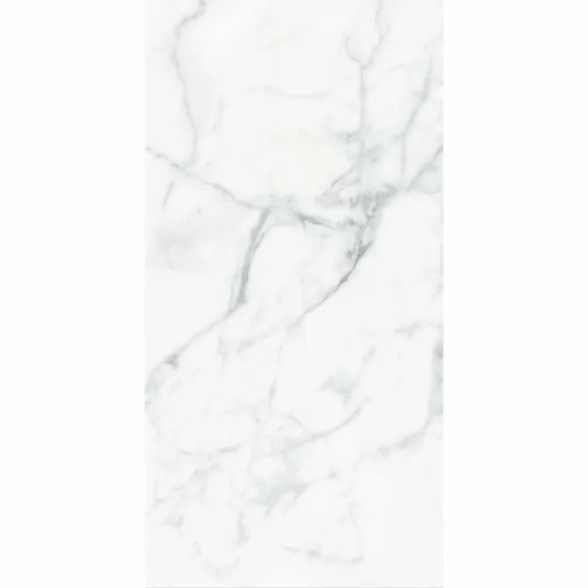 Carrera White Marble Effect Polished Porcelain Wall and Floor Tile