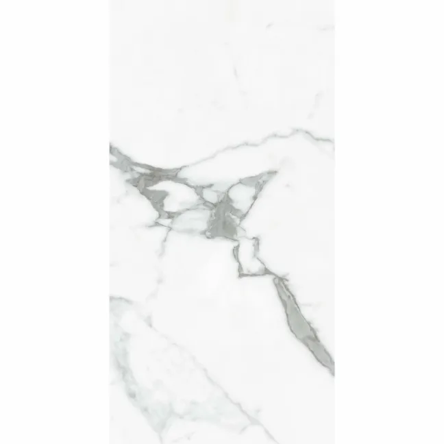Carrera White Marble Effect Polished Porcelain Wall and Floor Tile