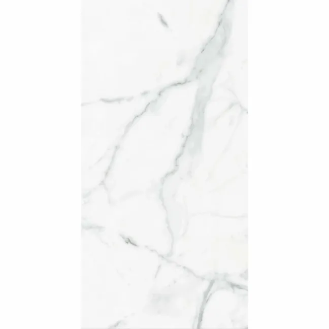 Carrera White Marble Effect Polished Porcelain Wall and Floor Tile