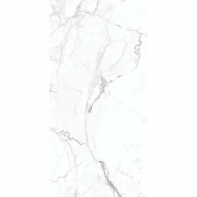 Carrera White Marble Effect Rectified Polished Porcelain Wall and Floor Tile