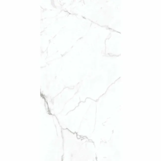 Carrera White Marble Effect Rectified Polished Porcelain Wall and Floor Tile