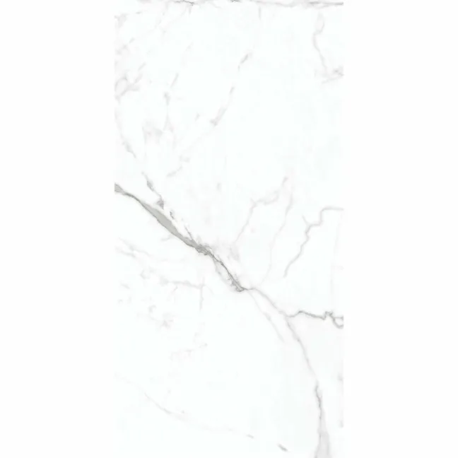Carrera White Marble Effect Rectified Polished Porcelain Wall and Floor Tile