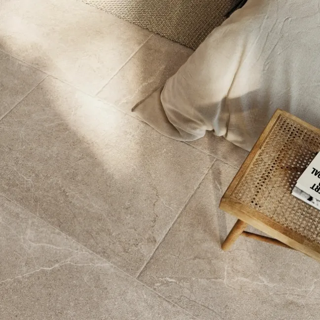 Lucca Flagstone Beige Chiselled Stone Effect Porcelain Tile