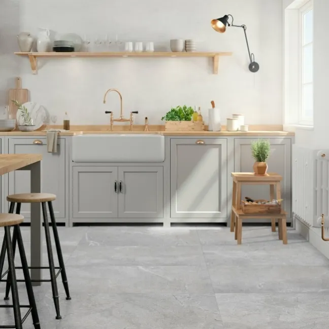 Lucca Grey Anti Slip Matt Stone Effect Porcelain Wall and Floor Tile