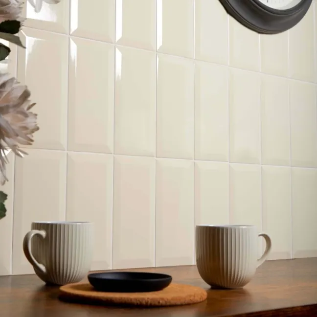 Metro Cream Gloss Wall White Metro Tiles